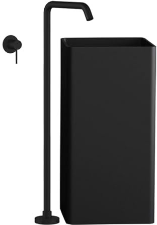 Grifo de Pie para Bañera Exenta Monomando Grifo Baño Montaje en Suelo G1/2'',negro