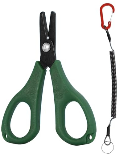 Tijeras de pesca, Tijeras de pesca con mosca | Herramientas de accesorios antideslizantes | Pinzas de tijeras portátiles de 3.94 pulgadas, con hilo trenzado de uso en cocina para pescar