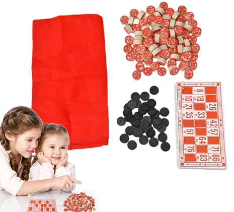 Bingo Travel Set - Wooden Portable Vintage Game, Educational Family Board | Strategy Pieces With Easy Storage, Fun Interactive Activity For Kids Adults Group Play Parties Festivals Home Entertainment