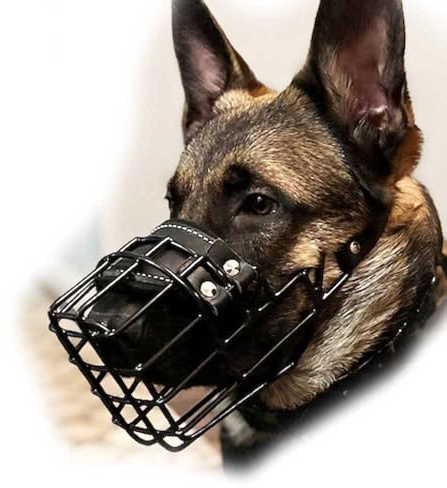 Bozal de Cesta de Metal Talla 26 para Perros Pastor Alemán Malinois