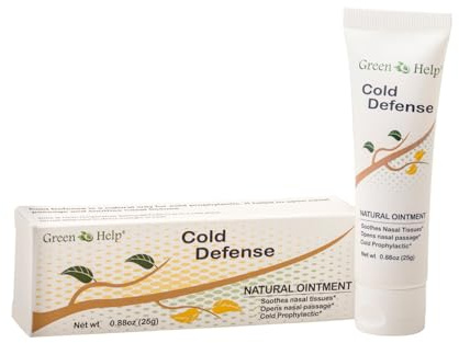 Green Help Cold Defense Ointment 0.88 oz - 25 g - Supports Seasonal Discomfort During Cold - 100% Natural - Non GMO - Made in USA