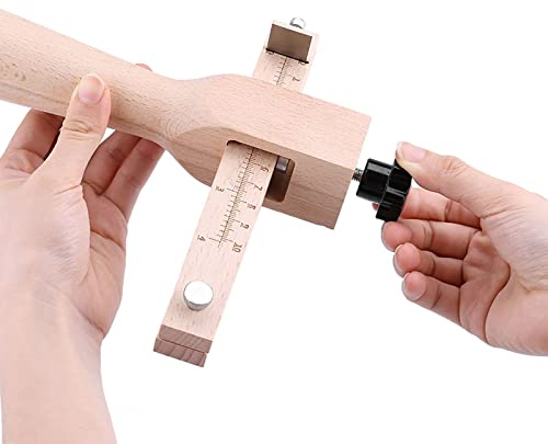 Raguso Leather Cutting Tool Wooden Leather Cutting Tool Strip and Strap Cutter Adjustable Wooden Cutting Tool for DIY Craftgardening Supplies