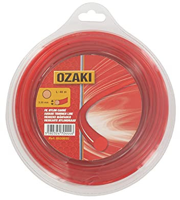 OZAKI - Bobine Fil Nylon Carré - Longueur 130m - Ø 2,00mm - Matières Vierges - Haute Durabilité - Excellente Tenue À L'Œillet