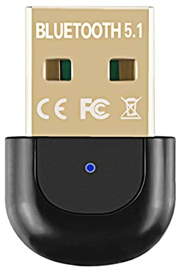 Adaptateur Bluetooth USB 5.1, POMME Adaptateur Bluetooth Voiture Compatible avec Windows 7/8 / 8.1 / 10, Mini Dongle Bluetooth pour PC, TV, Maison, Casques, Voiture Plug and Play Noir, one size