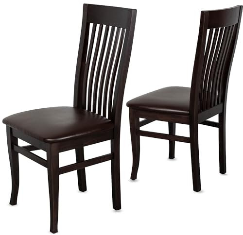 Staboos CH05 Esszimmerstuhle 2er Set Holz Stuhl bis 150 kg - Fertig montiert - Küchenstuhl gepolstert - massiv Holz Buche (Wenge - Braun)