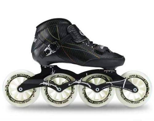 Inline Speed Skates Adult for Women Mens, Professional Roller Skates Blades, High Performance Racing Skates, Fitness & Marathon Skating Gear, Unisex Black (Black, US 11 / EU 44)
