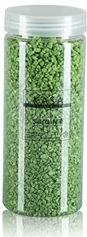 Dekorative Kieselsteine für Vasen, Farbe Grün, 1,180 g, 11 Farben Deko-Steine für Vasen, Dekosteine von 2,5-4 mm
