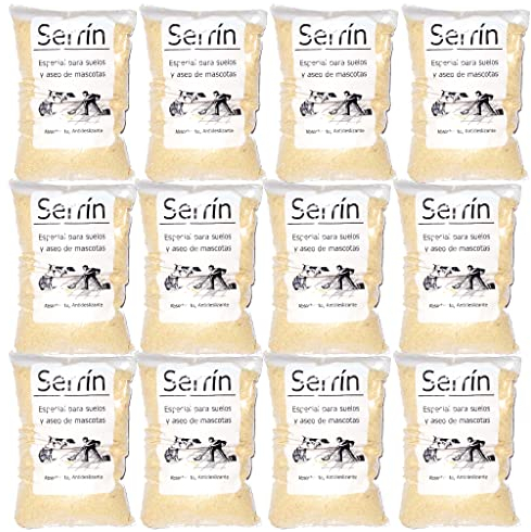 Bricoloco Serrín de Madera saquitos de 1 kg en Polvo con múltiples Aplicaciones para Limpieza, Mascotas, Cultivo. (12 saquitos de 1 Kilo)