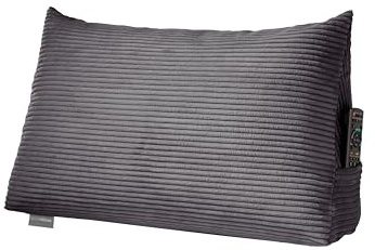 Traumnacht Cozy Rückenkissen, Lesekissen,70x40cm, dunkelgrau,abnehmbarer,waschbarer Bezug aus gemütlichem Kord, praktisches Seitenfach, Öko-Tex zertifiziert,produziert nach deutschem Qualitätsstandard