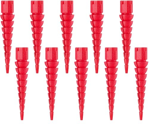 Gulfmew 10 Pcs Wood Anchor, Stripped Screw Hole Repair Kit for Wood, Door, Fixing Stripped Screw Holes, Fits Wood Screws Sizes #2 to #16, Screw Holes from Stripped to Gripped, Red