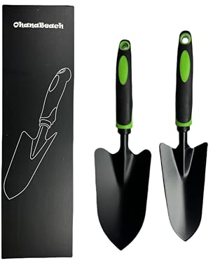 OhanaBeach® Pala jardinería x2,(32.5cm x 8.5cm) x 1, (32.5cm x 5cm) x 1. Pala Jardin.Palas de jardín para Plantar.Pala jardineria pequeña.Pala de Mano Especial Gama.Pala de Mano de jardín.