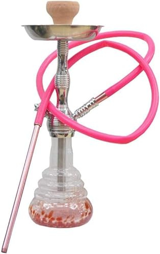 SHISHA vattenpipa i rostfritt stål, nikotinfri, 50 cm, nikotinfri, silikonslang, premium terrakotta kastrull, komplett set med tillbehör