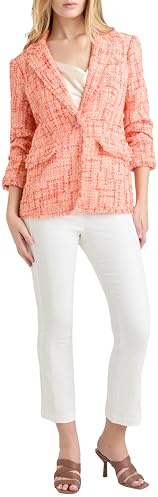 Cinq à Sept Women's Lucie Boucle Khloe Blazer, Pink Poppy Multi, 4
