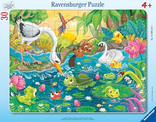 Ravensburger - Kinderpuzzle - 30-48-teiliges Rahmenpuzzle - Sommer am Teich - Mädchen oder Junge ab 4 Jahren - Hochwertiges Puzzle - Dicker und haltbarer Karton - 12004151