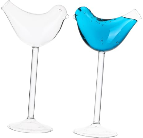 ARTSEWPLY 2pezzi Bicchiere Da Cocktail a Forma Animale Bicchiere Da Martini Bicchieri in Vetro Trasparente Porta Cocktail Uso Multi Bevande