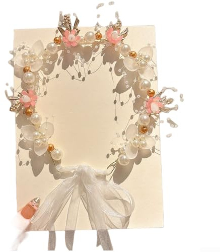PureBowlic blommigt pannband för kvinnor, handgjord boho blomkrona med konstgjorda vinstockar, mjukt hårtillbehör för vår- och sommarutflykter och fotograferingsrekvisita, rosa vitt guld blå (H)