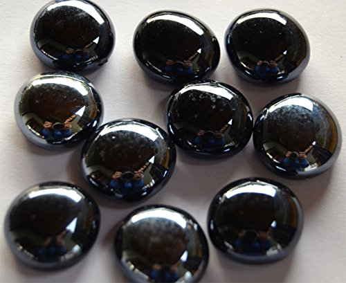 24 St. ca. 90g Glasnuggets 15-21 mm schwarz Glassteine Muggelsteine