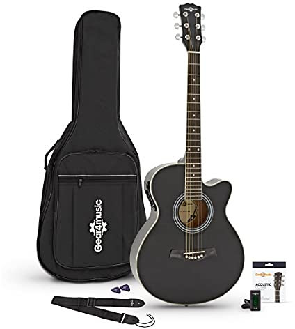 ElektroAkustikgitarre Starter Pack von Gear4music, schwarz