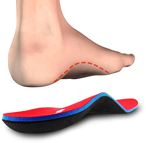 PCSsole Orthotic Arch Support Shoe Inserts Insoles for Flat Feet,Feet Pain,Plantar Fasciitis,Insoles for Men and Women (Red, Women(4.5-5) 24cm)