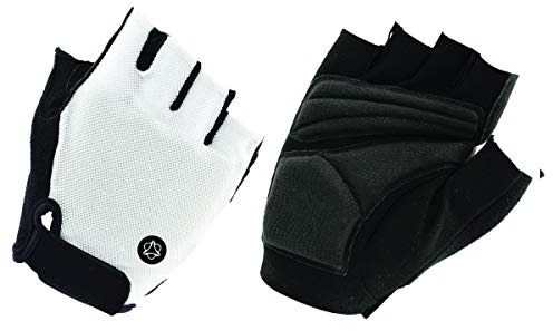 AGU Super Gel Fahrradhandschuhe Essential mit Stossdämpfung, Kurze Fingerlose Radsporthandschuhe aus Lycra, Unisex - Weiß - S