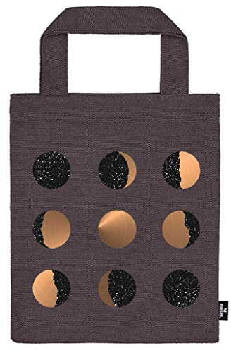 moses. libri_x Büchertasche Mondphasen | Kleine Tragetasche aus 100% Baumwolle | Für Buchliebhaber | Mit Goldveredelung, 24.1 x 20.3 x 2.8 cm