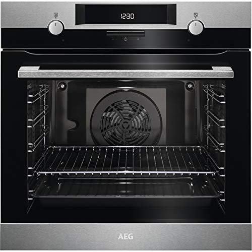 AEG Serie 6000 Forno da Incasso Multifunzione, Capacità 72 Litri, BEE431011M, Classe A, SurroundCook, Funzione Aqua Cleaning, Acciaio