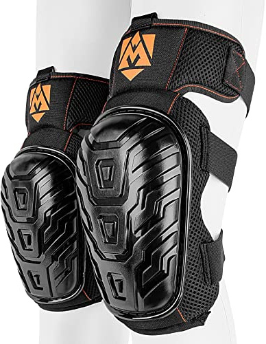 AMPAS Construction Knee Pads for Men and Women for Cleaning Floors Roofing Gardening,Heavy Duty Support Knee pads with Gel and Thick Foam Cushion and Improved Adjustable Thigh and Shin Straps