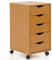 möbelando Rollcontainer WL5.924 33x64x38cm Buche MDF-Holz | Schreibtisch-Container Rollschrank 5 Schubladen | Moderner Schubladencontainer mit Rollen | Standcontainer Bürocontainer Beistellcontainer