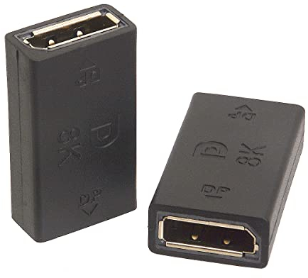 HTGuoji Acoplador Displayport, 8K @60HZ DP hembra a hembra, adaptador DP hembra compatible con Displayport 1.4 para extensión y transferencia de cable DP (2 piezas)