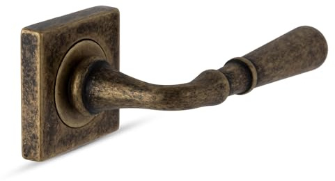 -1980-MADERAS CAMACHO SUMINISTROS INDUSTRIALES Juego de manillas de roseta cuadrada modelo Tanger en bronce envejecido