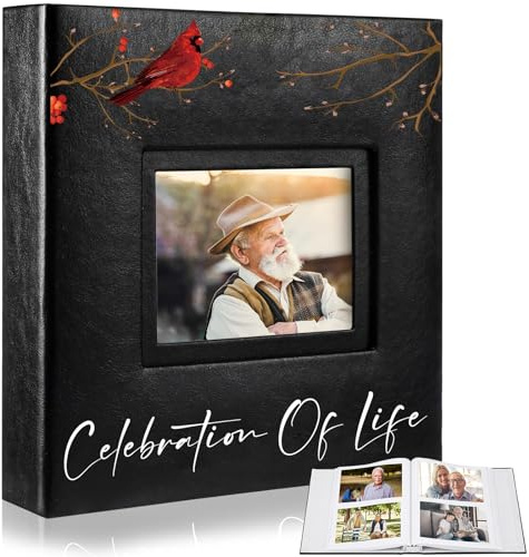 ReliThick Celebration of Life Cardinal Funeral Photo Album 4 x 6 Inch