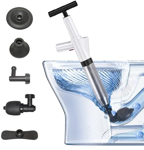 Deboucheur Canalisation, Ventouse Deboucheur avec Quatre Ventouses, Utilisation Facile, Débouche Toilette pour les Salles de Bains, les Toilettes et les Lavabos.