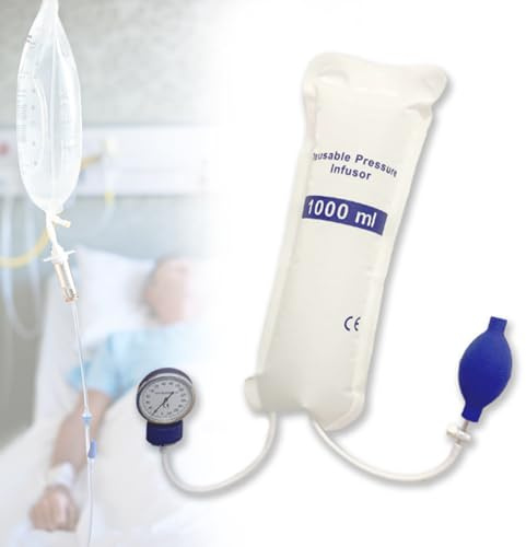 Sac de pression portable avec jauge et pompe, transparent, 1000 ml, 1 pièce