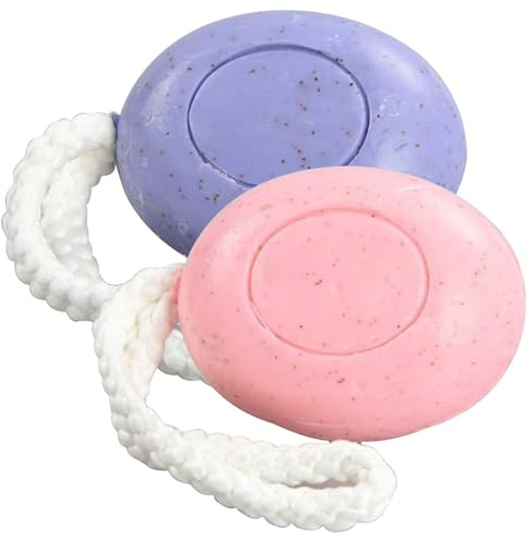 Soap on a Rope 2Pcs Natural Fragrance 150g Face Soap Moisturizing Hand Soap Oil Control Exfoliating Bath Soap