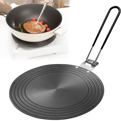 Placa adaptadora de inducción, adaptador de placa de inducción, adaptador de inducción de 20 cm, placa adaptadora para cocina de inducción con asa, para uso de cafeteras y utensilios de cocina