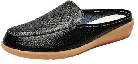 Pantofolette da Donna Chiuse Frontalmente, Scarpe da Casa Vintage in Pelle Morbida, Scarpe Basse Estive Antiscivolo, Loafers, Scarpe Basse, Scarpe da Passeggio, Scarpe da Trekking, Scarpe da Tempo
