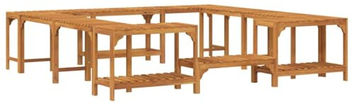 vidaXL Alrededor de SPA Marrón 230 x 230 cm Madera de Acacia Sólida, Enclosure Cuadrado para Jacuzzi, diseño Moderno, Estructura Funcional, Elegante y Resistente al Clima