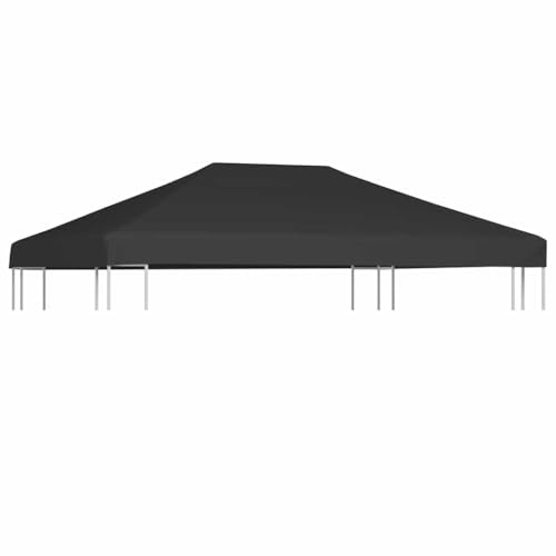 Mokuyary Reservöverdrag för trädgårdspaviljong ersättningsöverdrag för paviljongtak antik lusthus markis 310 g/m² 4 x 3 m grå