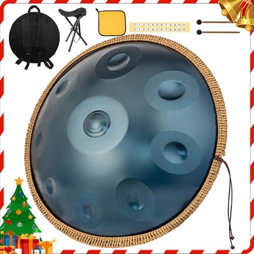 Instrumento Handpan 440 Hz Handpan 9 Tonos 10 Tonos 12 Tonos Tambor Hand Pan 22 Pulgadas Re Menor Tambor De Mano (azul, 9 notas)