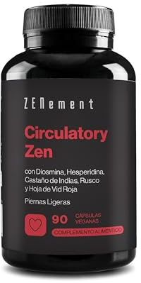 Circulatory Zen - Gambe stanche - Diosmina, Esperidina, Ippocastano, Rusco e Vite Rossa - 90 Capsule - Formula con 10 Ingredienti Attivi - Zenement