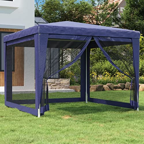 Genérico Carpa para Fiestas con 4 Paredes de Malla HDPE Azul 3x3 m, Carpas y cenadores Azul,319227