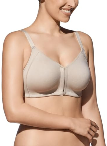 Selene, Sujetador de Mujer en Algodón Transpirable, Sin Aros ni Relleno, Colección Blanca, Color Tierra, Talla 95D