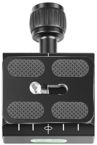 Neewer 50mm Adaptateur de Montage Sabot et Plaque Rapide avec Niveau à Bulle et Levier Réglable, Compatible avec Standard pour Rotule Trépied