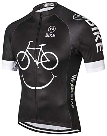 Bike Jersey Men's Cycling Jerseys MTB Jersey Zip Mountain Road Clothing Bicycle top Shirts Summer Pro Team Racing Cycle Jersey for Men White Black Size M