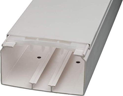 CabCom PVC Kabelkanal Kabelleiste Kabelschacht Brüstungskanal zur Montage an Wand oder Decke diverse Größen und Farben 10 Meter (5x2 Meter) 110 x 60 mm weiß
