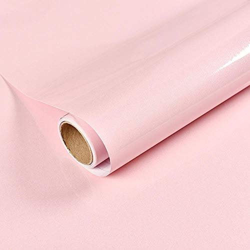 Chbrket Möbelfolie Selbstklebend Folie Klebefolie Für Möbel Tür Fensterbank Schrank Schminktisch Diy Vinyl Dekorfolie Wasserdicht Pvc Rosa 60X400CM