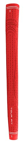 Tour Fit - Mango de putter de golf estándar de goma para hombre (rojo)