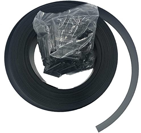 Toilinux.com Kit de lamelle occultante PVC avec Clip de Fixation de 50 m pour Grillage rigides - Noir