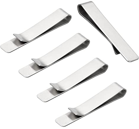 5 Stück Krawattenklammer für Herren Krawattennadel klassischer Business-Stil Silberfarben Business Hochzeit Tie Clip Set aus Edelstahl für Geschäft Bar und Alltag