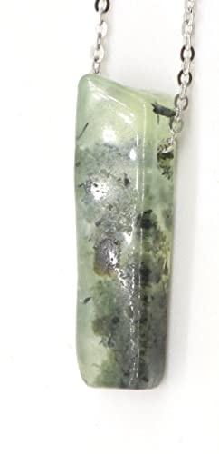Colgantes Para Mujer Piedra Natural Tira Plana Irregular Prehnita Collar De Piedra Natural Chakras Simples Colgante De Cristal Collar De Piedras Preciosas Joyería De Regalo De San Valentín Para Ho